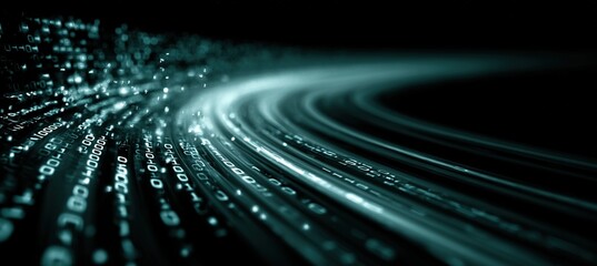 Binary Data Stream Background | Futuristic Digital Technology