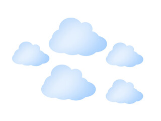 illustration blue clouds of water on Transparent Background