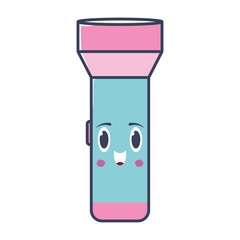 Cute Kawaii Flashlight Vector – Pastel Colored Flat Style Handheld Torch Illustration, Hand-Drawn Light Source Icon for Camping, Emergency, Night Adventure, Survival Gear, and Outdoor Equipment Design