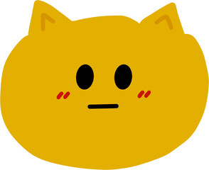 Yellow Face Character with Cat Ears Illustration