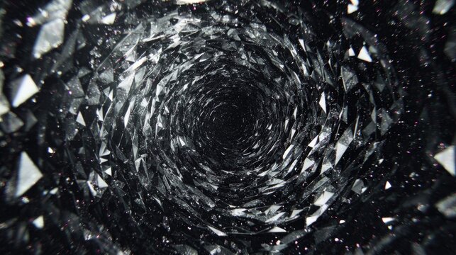 Abstract Black And White Vortex Tunnel Design