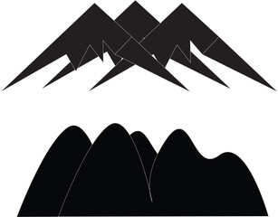 Scenic mountain landscape with vibrant colors and bold outlines suitable for outdoor adventure branding and nature themed designs
