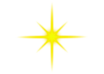 Obraz premium Bright yellow starburst sparkle isolated on transparent background