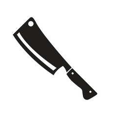 Vector illustration of kitchen butcher knife in silhouette
