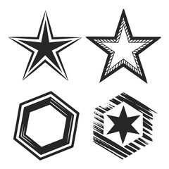 Bold Geometric Shapes and Stars polygon hexagon