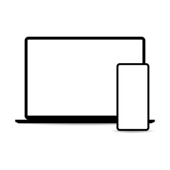 Smartphone and laptop mockup with transparent background (PNG version)