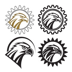 Eagle Head Gear Logos hawk bird