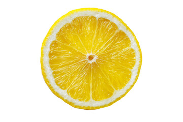 Fresh lemon slice isolated on transparent background
