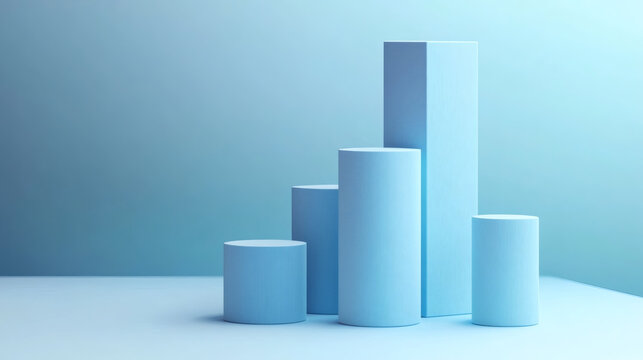 Simple 3D Render of Bar Graphs with Different Heights