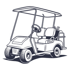 Golf cart with roof and seats vehicle transportation