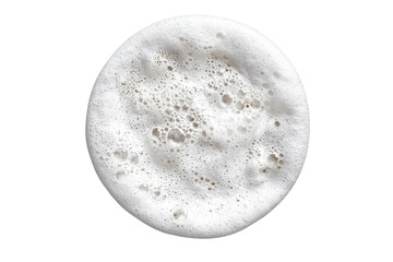 White fluffy soap foam with bubbles isolated on transparent background