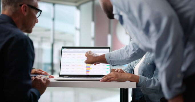 The Diverse Team Analyzes Data For Business Reports