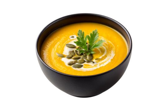 pumpkin soup isolated on transparent background