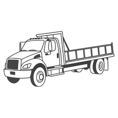 Heavy duty flatbed truck vehicle transport