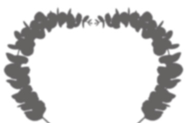 Leaf Frame Shadow, Curved overhead botanical leaf arch forming natural heart shape — aesthetic PNG overlay for design or wedding layouts