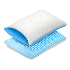 Restful repose: Blue-toned memory foam pillow set promoting rejuvenating sleep comfort