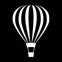 Fototapeta premium White balloon ascends against dark sky in simple monochrome design