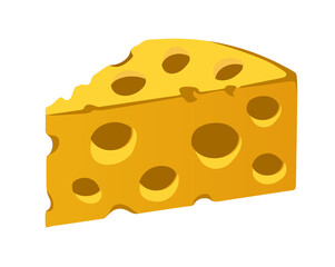 Wedge of yellow orange cheese icon with holes