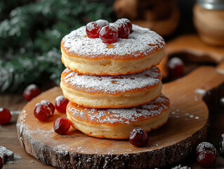 Traditional Welsh Cakes Served on a Rustic Wooden Platter