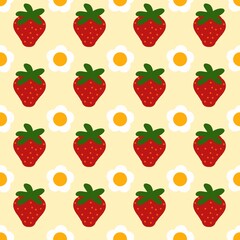 seamless pattern with strawberries