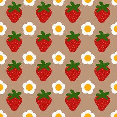seamless pattern with strawberry