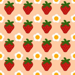 seamless pattern with strawberry