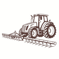 Tractor with agricultural implement farm equipment