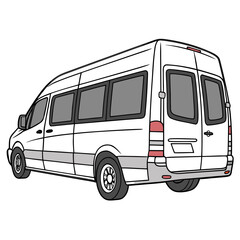 White passenger van with tinted windows white van vehicle