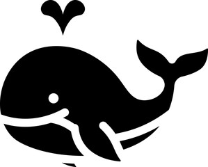 Whale Glyph Icon