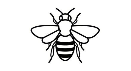 Obraz premium Black and white bee vector on white background