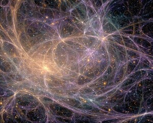 Abstract Cosmic Nebula Displaying Intricate Patterns