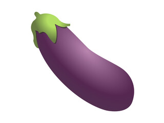Long, bulbous, bright purple eggplant or aubergine icon