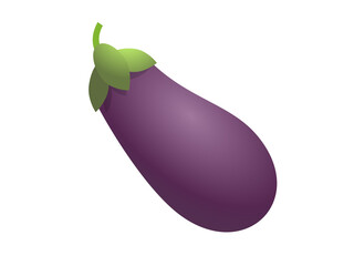 Long, bulbous, bright purple eggplant or aubergine icon