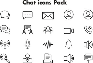 Chat Icons: A collection of stylish and functional icons, designed to enhance the user interface, offering a comprehensive set of visual elements for communication and messaging platforms. 
