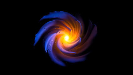 Abstract fractal flame with colorful swirling light and spiral patterns perfect for digital art, wallpaper, or design backdrops