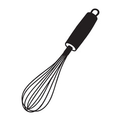 silhouette image of a whisk with a transparent background