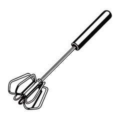 silhouette image of a whisk with a transparent background
