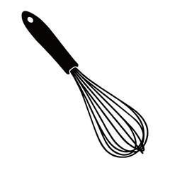 silhouette image of a whisk with a transparent background