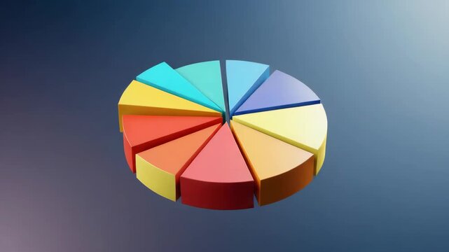 Colorful 3 d pie chart illustration