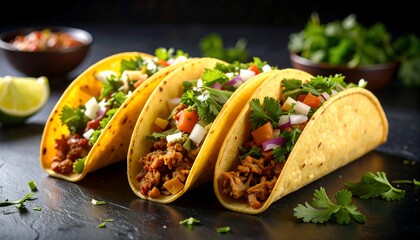 Delicious Mexican Tacos with Cilantro and Onions