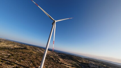 Wind turbines landscape. High quality photo