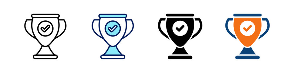 Trophy All In One Icon Multi Styles Vector Set