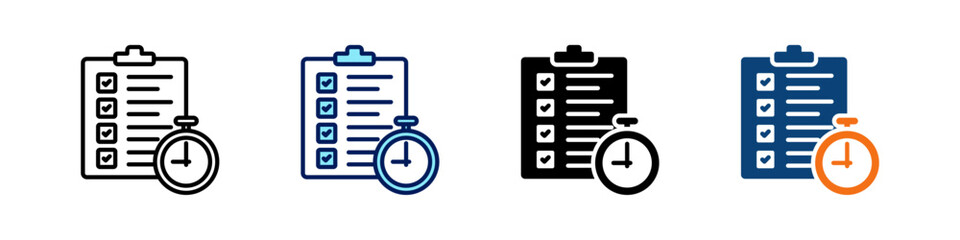 Deadline All In One Icon Multi Styles Vector Set