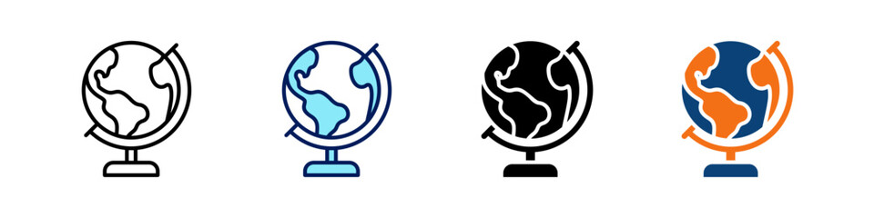 Geography All In One Icon Multi Styles Vector Set