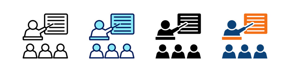 Teaching All In One Icon Multi Styles Vector Set