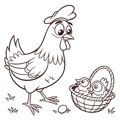 Fototapeta premium A versatile collection of twenty distinct hen line art illustrations perfect for a variety of creative projects and designs