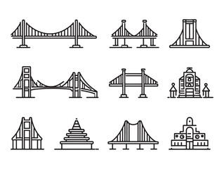 Bridge Landmark line art showcasing stunning architectural design
