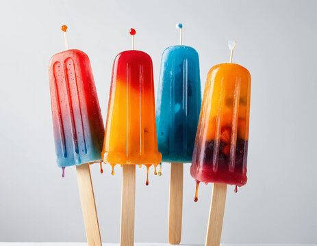 Vibrant Close‑Up Colorful Ice Pops Summer