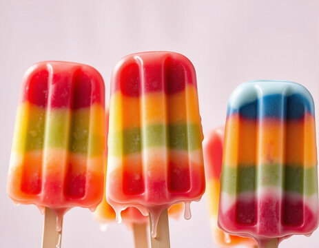 Vibrant Close‑Up Colorful Ice Pops Summer