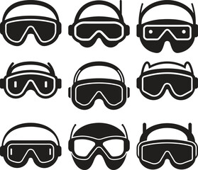 Collection of Various Ski Goggles Designs
